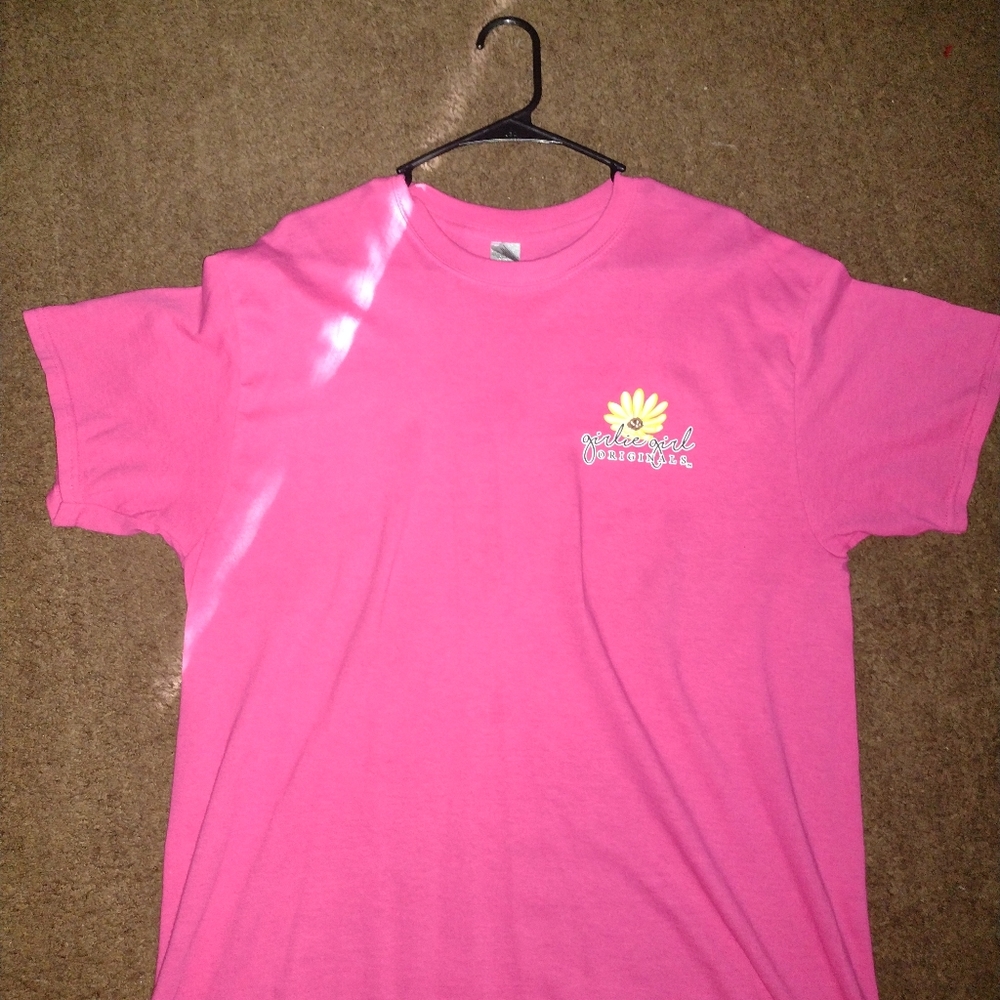 Girlie Girl Originals "Hay Y'all" shirt in large and hot pink color